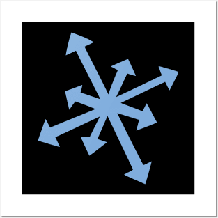 Large Snowflake Digital Illustration in Blue Posters and Art